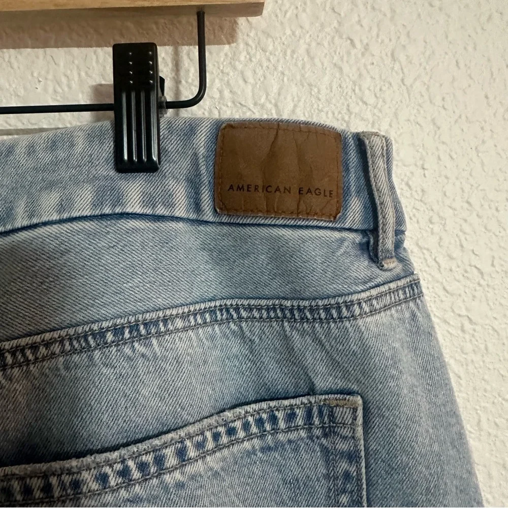 American Eagle Denim Skirt Womens 16 Low Rise Maxi Front Split Light Wash - Picture 4 of 9